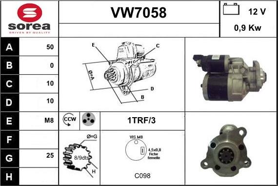 Sera VW7058 - Démarreur cwaw.fr