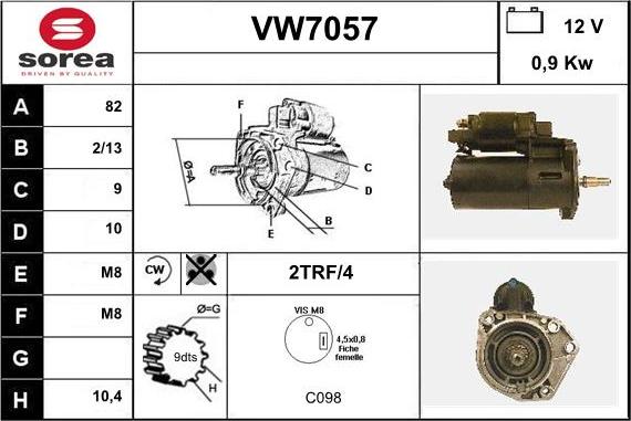 Sera VW7057 - Démarreur cwaw.fr