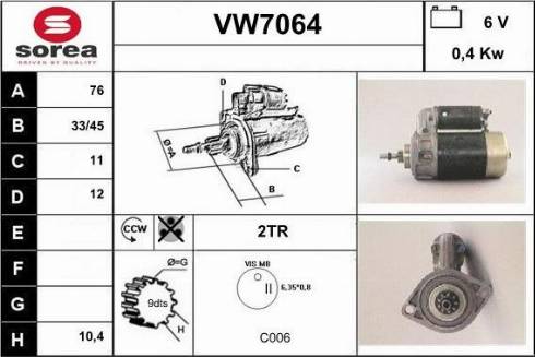 Sera VW7064 - Démarreur cwaw.fr