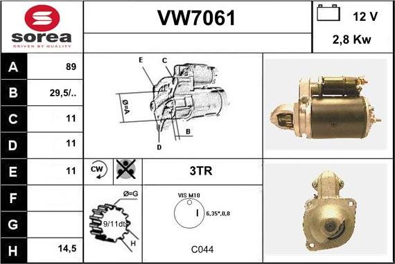 Sera VW7061 - Démarreur cwaw.fr