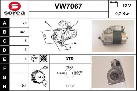 Sera VW7067 - Démarreur cwaw.fr