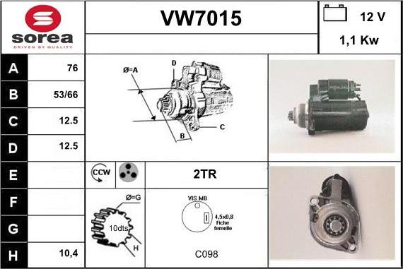 Sera VW7015 - Démarreur cwaw.fr