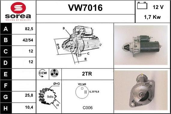 Sera VW7016 - Démarreur cwaw.fr