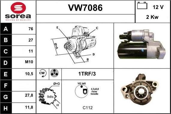 Sera VW7086 - Démarreur cwaw.fr