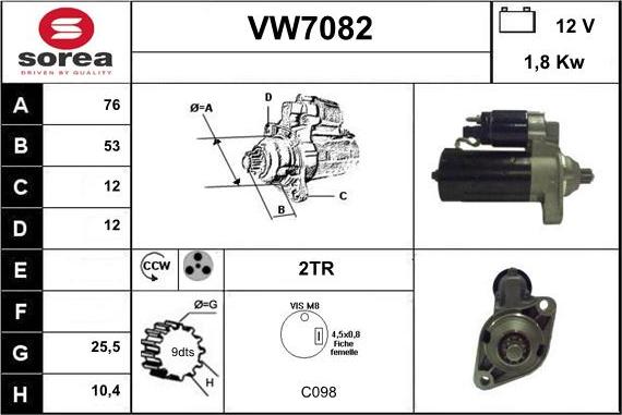 Sera VW7082 - Démarreur cwaw.fr