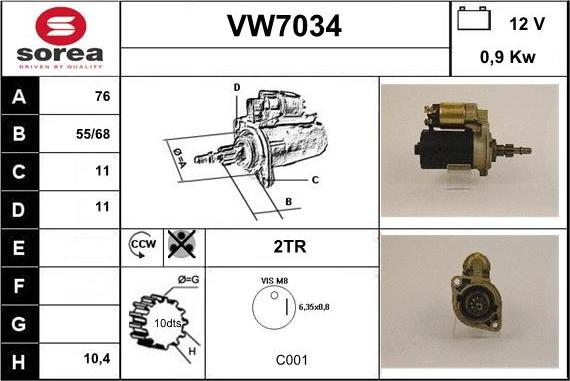 Sera VW7034 - Démarreur cwaw.fr