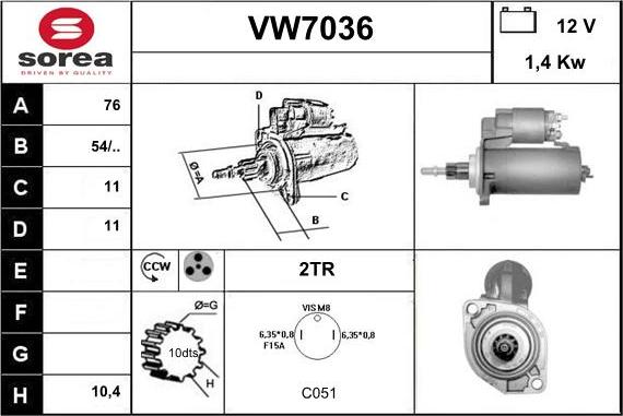 Sera VW7036 - Démarreur cwaw.fr