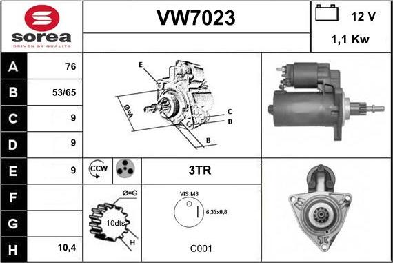 Sera VW7023 - Démarreur cwaw.fr