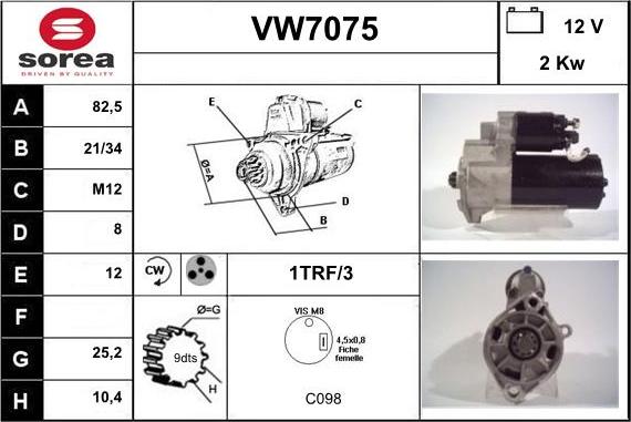 Sera VW7075 - Démarreur cwaw.fr