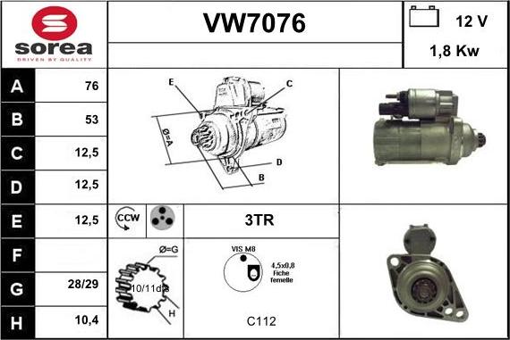 Sera VW7076 - Démarreur cwaw.fr