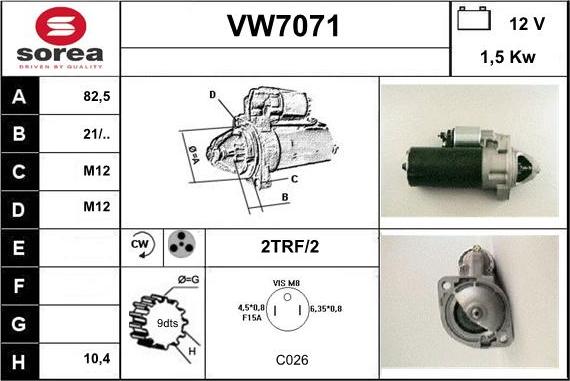 Sera VW7071 - Démarreur cwaw.fr