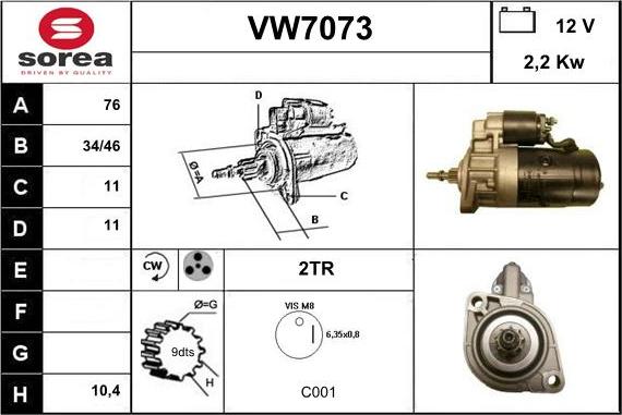 Sera VW7073 - Démarreur cwaw.fr