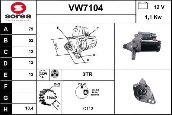 Sera VW7104 - Démarreur cwaw.fr