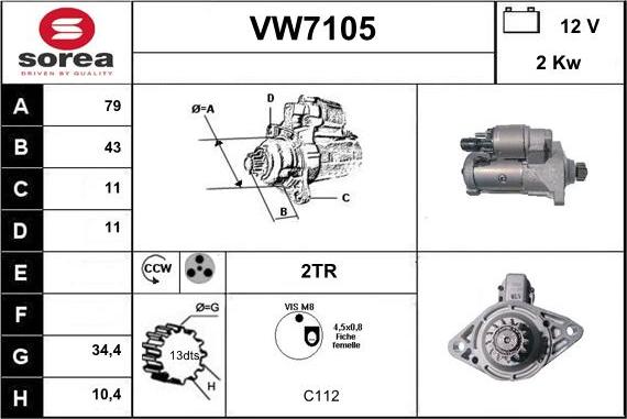 Sera VW7105 - Démarreur cwaw.fr