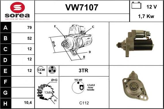 Sera VW7107 - Démarreur cwaw.fr