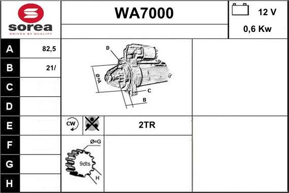 Sera WA7000 - Démarreur cwaw.fr