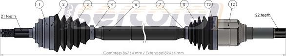 Sercore 221858 - Arbre de transmission cwaw.fr