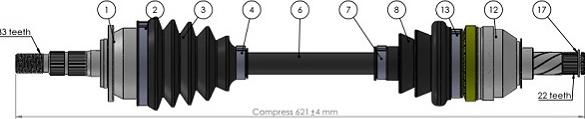 Sercore 221818 - Arbre de transmission cwaw.fr