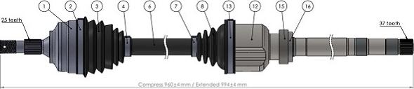 Sercore 221836 - Arbre de transmission cwaw.fr