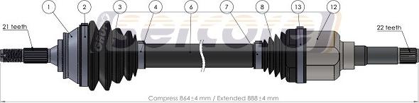 Sercore 221832 - Arbre de transmission cwaw.fr