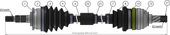 Sercore 221821 - Arbre de transmission cwaw.fr