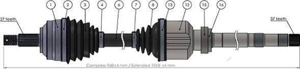 Sercore 221828 - Arbre de transmission cwaw.fr