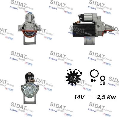 Sidat S12BH0698 - Démarreur cwaw.fr