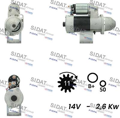 Sidat S12BH0288A2 - Démarreur cwaw.fr