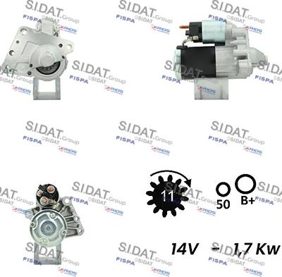 Sidat S12MH0014A2 - Démarreur cwaw.fr