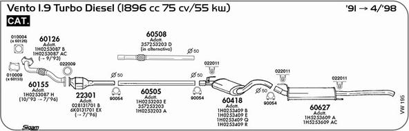 Sigam VW195 - Échappement cwaw.fr