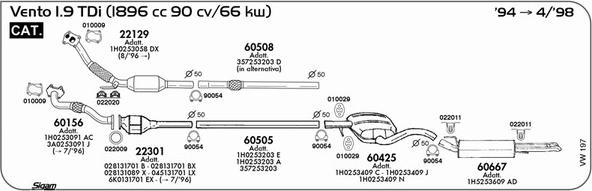 Sigam VW197 - Échappement cwaw.fr