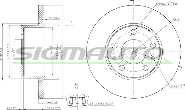 SIGMAUTO DB0196S - Disque de frein cwaw.fr