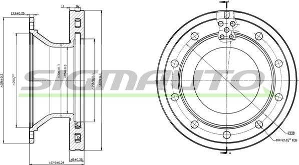 SIGMAUTO DB0336V - Disque de frein cwaw.fr