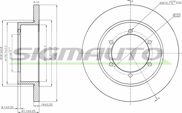 SIGMAUTO DB0327S - Disque de frein cwaw.fr