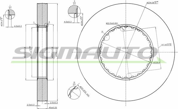 SIGMAUTO DB0249S - Disque de frein cwaw.fr