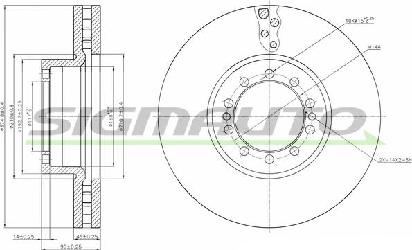 SIGMAUTO DB0257V - Disque de frein cwaw.fr