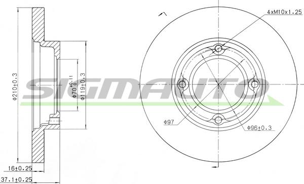 SIGMAUTO DBA968S - Disque de frein cwaw.fr