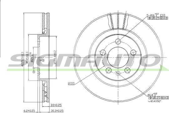 SIGMAUTO DBA928V - Disque de frein cwaw.fr