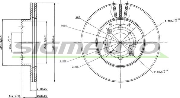 SIGMAUTO DBA448V - Disque de frein cwaw.fr