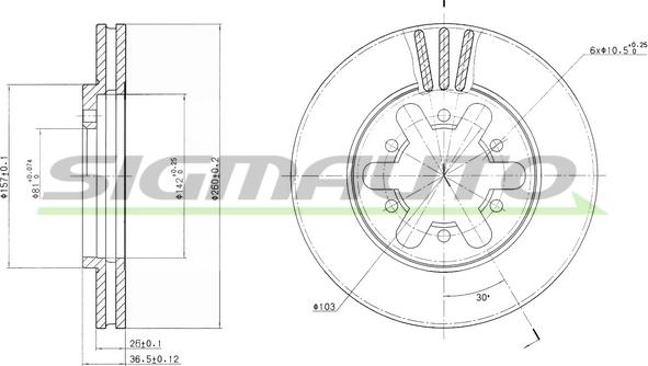 SIGMAUTO DBA443V - Disque de frein cwaw.fr