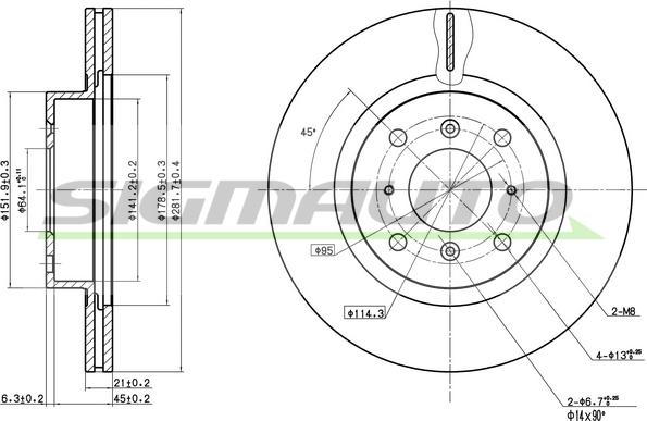 SIGMAUTO DBA453V - Disque de frein cwaw.fr