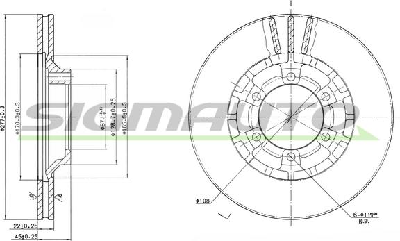 SIGMAUTO DBA460V - Disque de frein cwaw.fr