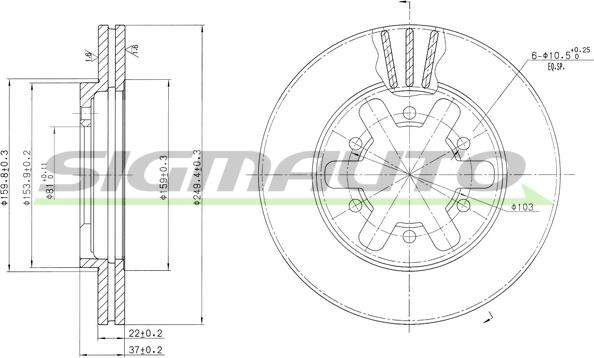 SIGMAUTO DBA421V - Disque de frein cwaw.fr