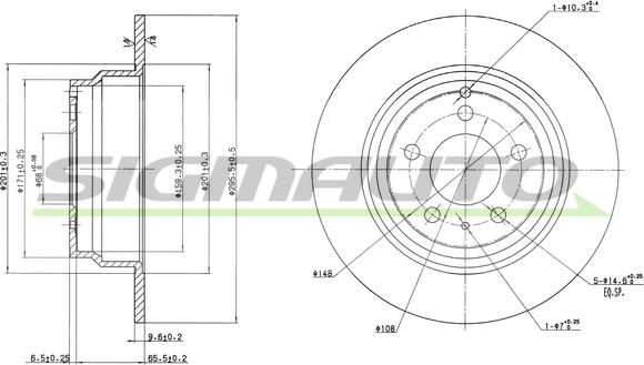 SIGMAUTO DBA552S - Disque de frein cwaw.fr