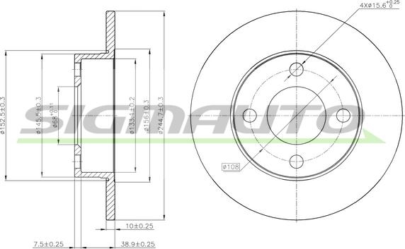 SIGMAUTO DBA563S - Disque de frein cwaw.fr