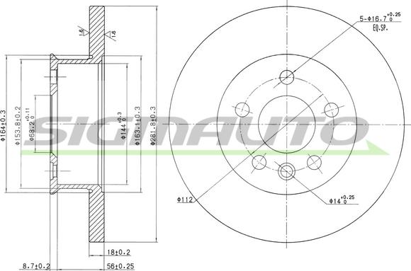 SIGMAUTO DBA562S - Disque de frein cwaw.fr