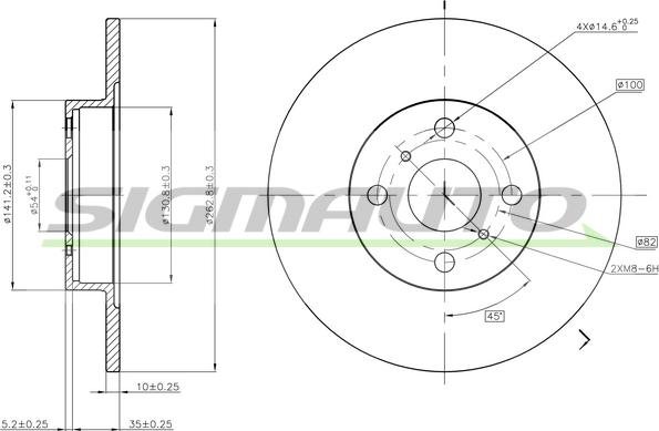 SIGMAUTO DBA504S - Disque de frein cwaw.fr