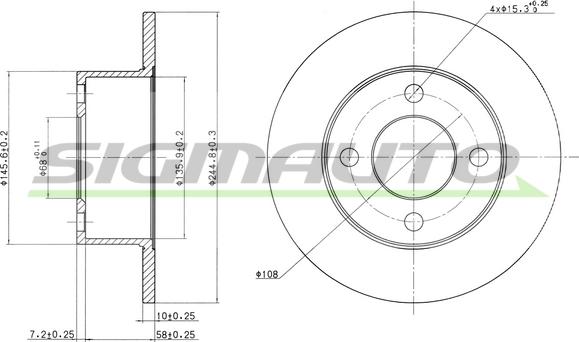 SIGMAUTO DBA625S - Disque de frein cwaw.fr