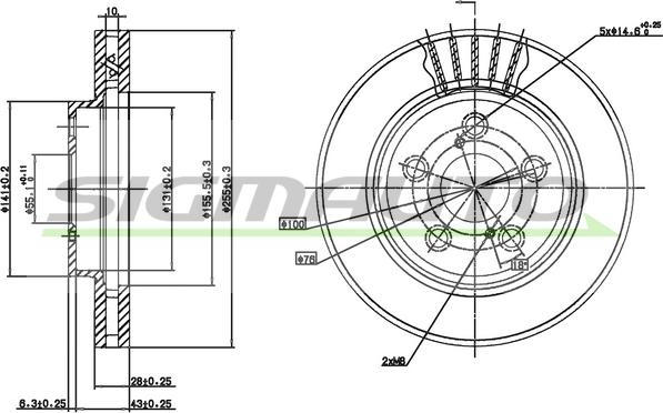 SIGMAUTO DBA621V - Disque de frein cwaw.fr