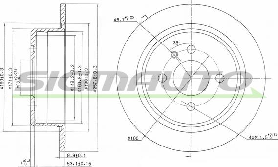 SIGMAUTO DBA093S - Disque de frein cwaw.fr